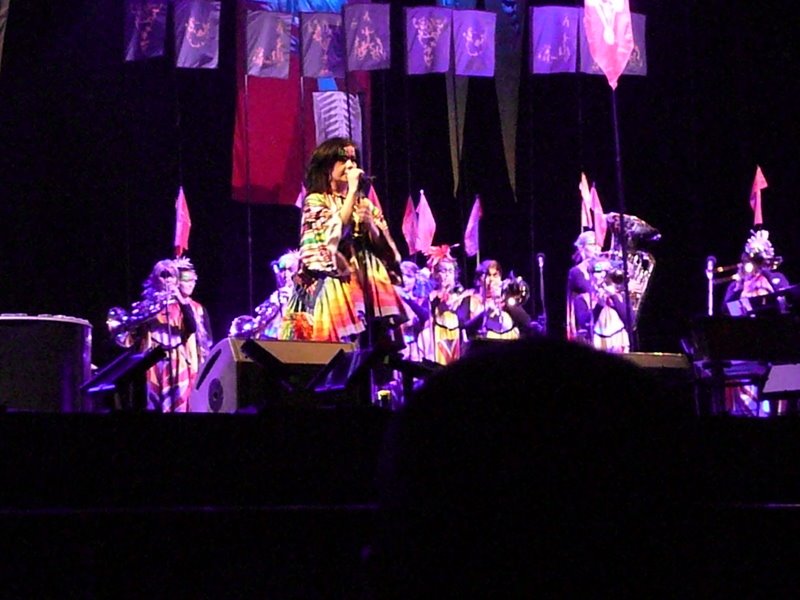 Björk on stage at the Shanghai Gymnastics Center