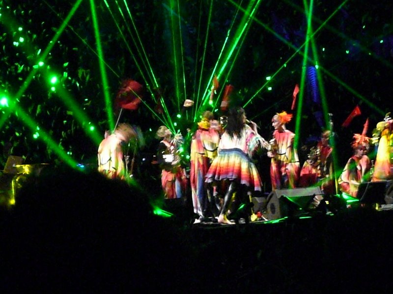 Björk on stage at the Shanghai Gymnastics Center