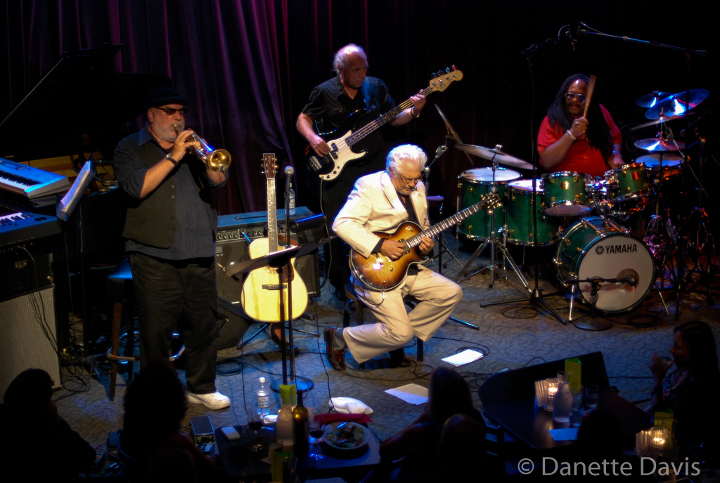 Larry Coryell live with Alphonse Mouzon, Randy Brecker, and Danny Trifan, 2013 photo by Danette Davis