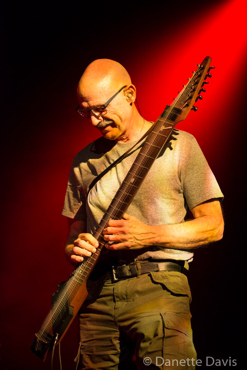 Tony Levin on stage with Stick Men 2017, photo by Danette Davis